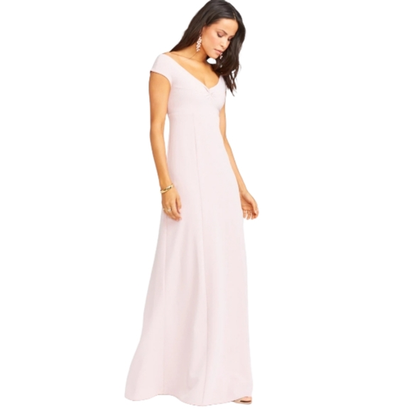 Show Me Your Mumu Zurich Knot Gown in Vintage Rose Stretch Crepe Size XL - Picture 3 of 5
